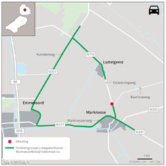 Gedeeltelijke afsluiting van de N715 Oosterringweg op 19 en 26 maart a.s. 1/2