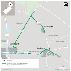 Gedeeltelijke afsluiting van de N715 Oosterringweg op 19 en 26 maart a.s. 2/2