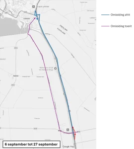 Van 6 september tot 27 september; aansluiting Emmeloord tot en met aansluiting Bant.A6 verkeerssysteem met versmalde rijstroken 70km/u Afrit Bant (16) komende vanuit Lelystad afgesloten. Toerit Bant (16) richting Joure afgesloten.